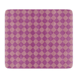 Lila Rosa Schachbrett-Diamantmuster Schneidebrett