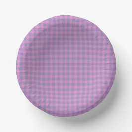Lila Rosa Schachbrettmuster Pappteller