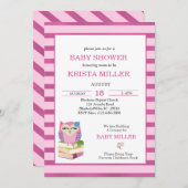 Lila rosa Schale mit Bücherdusche Einladung (Vorne/Hinten)