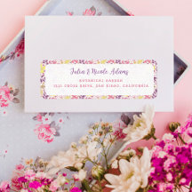 Lila Rosa Schleife Wildblumenblüten Babyparty