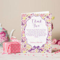 Lila Rosa Schleife Wildblumenblüten Babyparty