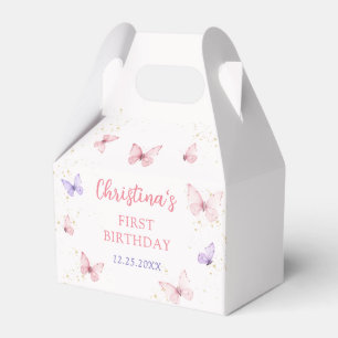 Lila Rosa Schleifen Schmetterling Geburtstagsfeier Geschenkschachtel