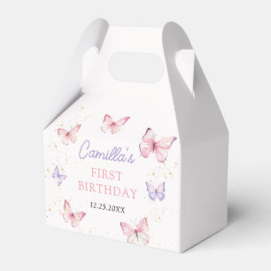 Lila Rosa Schleifen Schmetterling Mädchen Geburtst Geschenkschachtel