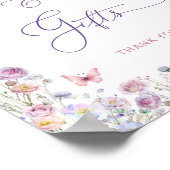Lila Rosa Schmetterling-Wildblumen Karten und Gesc Poster (Ecke)