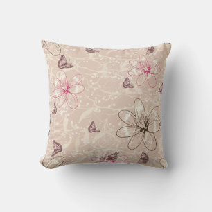 Lila rosa Schmetterlinge Blume Kissen Kissen