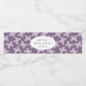 Lila rosa Schmetterlingsmuster Personalisiert Wasserflaschenetikett (Einzelnes Label)