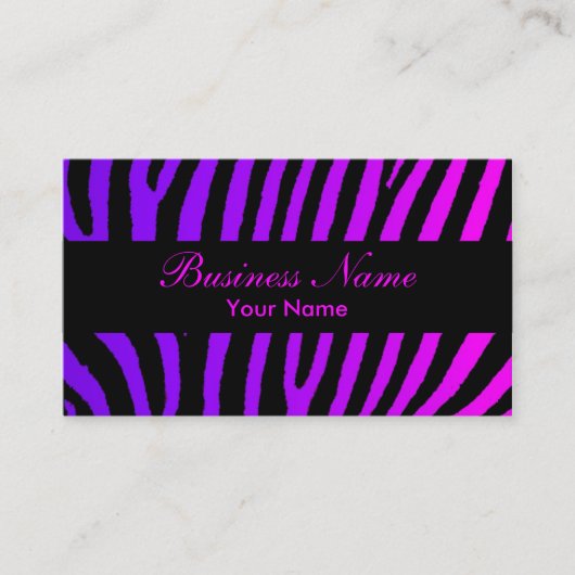 Lila rosa schwarzer Zebra stripes Visitenkarte (Vorderseite)