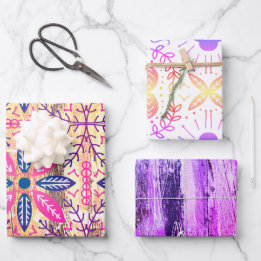 lila rosa Set für das Wrapping der Blume Geschenkpapier Set