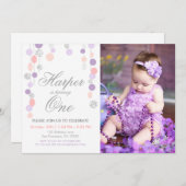 Lila rosa silberne Glitzer-Geburtstagseinladung Einladung (Vorne/Hinten)