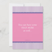 Lila Rosa Socken Affe Kinderdusche Einladung (Rückseite)