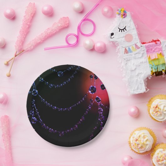 Lila rosa Spiderweb Juwel Pappteller (Party)