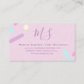 Lila rosa Sprinklen Mix Kuchen Dekorator hausgemac Visitenkarte (Rückseite)