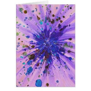 Lila Rosa Sternenexplosion Acryl-Splatter-Malerei
