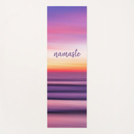 Lila rosa Strand Sonnenuntergang Ozeanwellen Namas Yogamatte