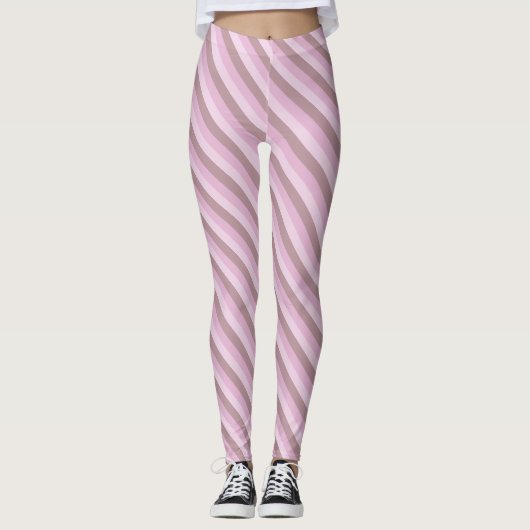 Lila rosa Streifen Ombre Leggings (Vorderseite)