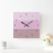 Lila rosa Streifen Ombre Quadratische Wanduhr (Zuhause)