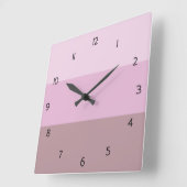 Lila rosa Streifen Ombre Quadratische Wanduhr (Winkel)