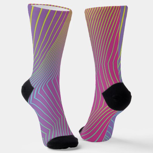 Lila Rosa Streifen Socken (Gewinkelt)