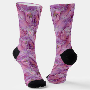 Lila-rosa Swirling-Marmor Socken