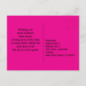 🎾 💜 Lila-rosa Tennis Geburtstagkarte Postkarte (Rückseite)