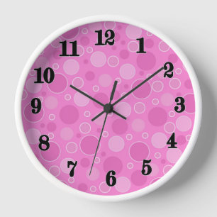 Lila-rosa Töne mit Tupfen im Retro-Stil der Sechzi Uhr