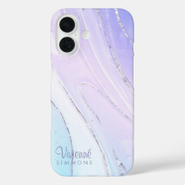Lila rosa Tosca Ombre Marble anpassbar iPhone 16 Hülle