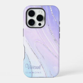 Lila rosa Tosca Ombre Marble anpassbar iPhone 16 Pro Hülle