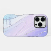 Lila rosa Tosca Ombre Marble anpassbar iPhone Hülle (Rückseite (Horizontal))