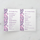 Lila & rosa Traditionelle Paisley Wedding Programm (Innenseite)