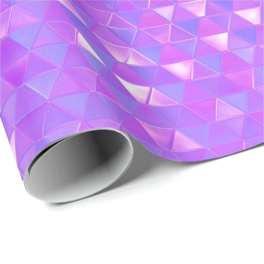 Lila rosa Trenddreiecke Geometrisches Party Geschenkpapier (Rolleneckpunkt)