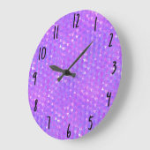 Lila rosa, trendige Dreiecke Geometrisches Muster Große Wanduhr (Winkel)