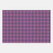 Lila Rosa Türkis Schwarz Kariert Tartan Geschenkpapier Set (Vorderseite 2)