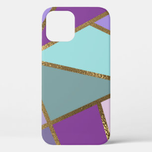 Lila Rosa Türkis Türkisblau & Bronze Gold Geometri Case-Mate iPhone Hülle