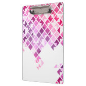 Lila, rosa u. weißes geometrisches Muster Klemmbrett (Links)