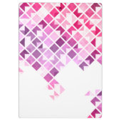 Lila, rosa u. weißes geometrisches Muster Klemmbrett (Rückseite)