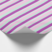 Lila rosa und Aquamarin gestrichene Geschenkwrap Geschenkpapier (Ecke)