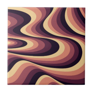 Lila, rosa und beige abstrakte, wirbelfarbene Gest Fliese