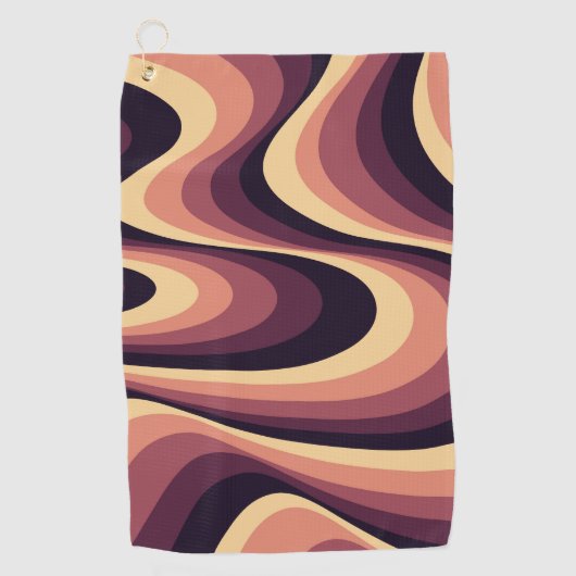 Lila, rosa und beige abstrakte, wirbelfarbene Gest Golfhandtuch (Vorderseite)