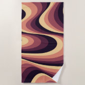 Lila, rosa und beige abstrakte, wirbelfarbene Gest Strandtuch (Vorderseite)