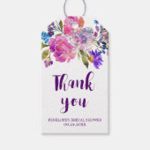Lila Rosa und Blau Blumen Brautparty Vielen Dank Geschenkanhänger (Vorderseite)