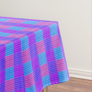 Lila rosa und blau geprüftes Tartan-Design, Tischdecke