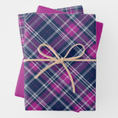 Lila, rosa und blau Kariert Geschenkpapier Set (Beispiel)