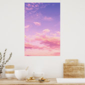 Lila Rosa und blau Sommer Himmelswolke Sonnenunter Poster (Küche)