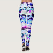 Lila, rosa und blaue Abstrakte Streifen Leggings (Rückseite)