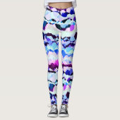 Lila, rosa und blaue Abstrakte Streifen Leggings (Vorderseite)