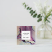 Lila, rosa und blaue Alkoholtupfer Flüssigkeiten K Quadratische Visitenkarte (Stehend Vorderseite)