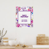 Lila Rosa und blaue Blume Brautparty Foto Prop Poster (Küche)