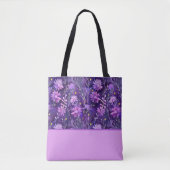 Lila Rosa und Gelbe Daisy, Blumenmuster, Farbblock Tasche (Vorderseite)