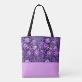 Lila Rosa und Gelbe Daisy, Blumenmuster, Farbblock Tasche (Rückseite)