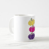 Lila, rosa und gelbe Pumpkin-Tasse Kaffeetasse (Vorderseite Links)